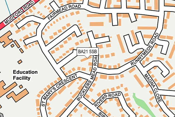 BA21 5SB map - OS OpenMap – Local (Ordnance Survey)