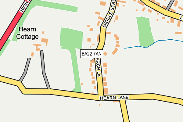 BA22 7AN map - OS OpenMap – Local (Ordnance Survey)