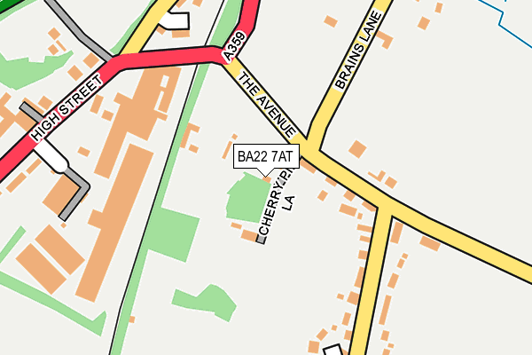 BA22 7AT map - OS OpenMap – Local (Ordnance Survey)