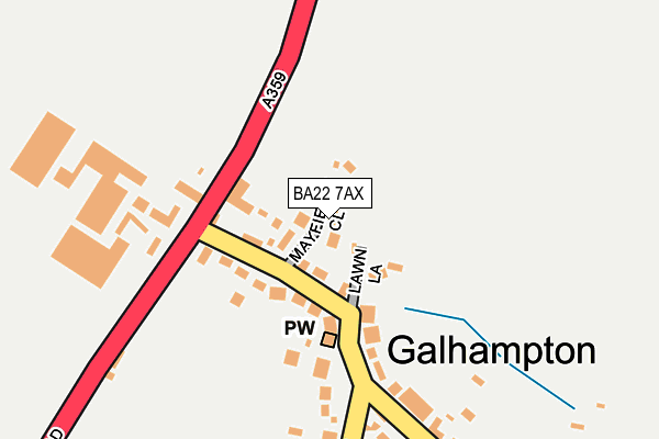 BA22 7AX map - OS OpenMap – Local (Ordnance Survey)