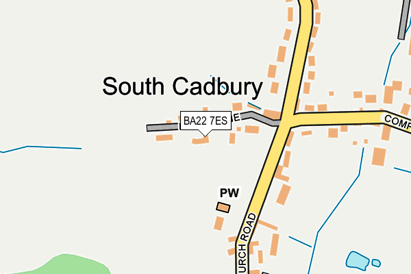 BA22 7ES map - OS OpenMap – Local (Ordnance Survey)