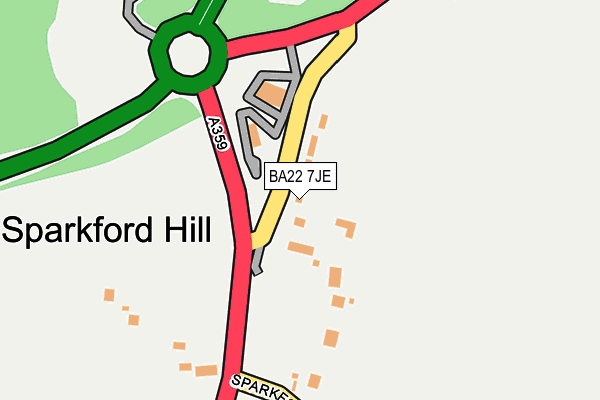 BA22 7JE map - OS OpenMap – Local (Ordnance Survey)