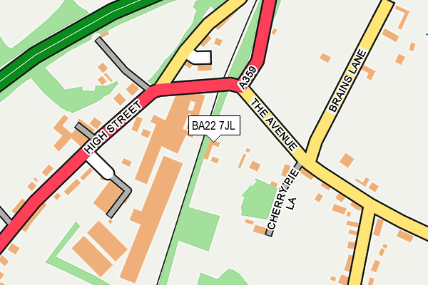 BA22 7JL map - OS OpenMap – Local (Ordnance Survey)