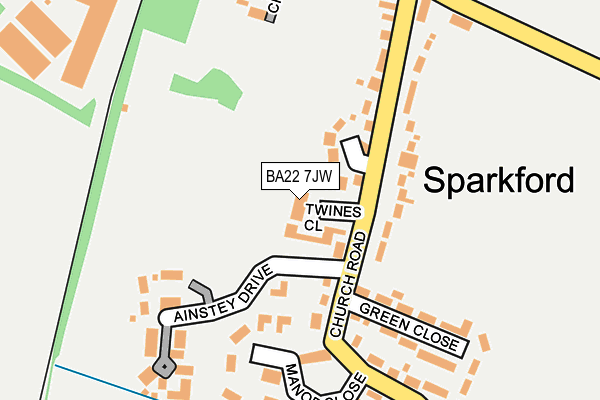 BA22 7JW map - OS OpenMap – Local (Ordnance Survey)