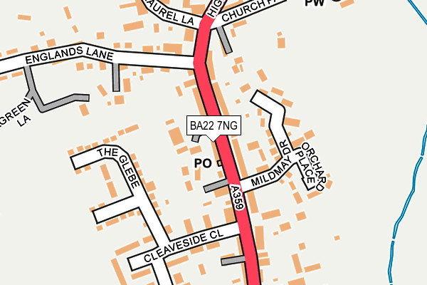 BA22 7NG map - OS OpenMap – Local (Ordnance Survey)