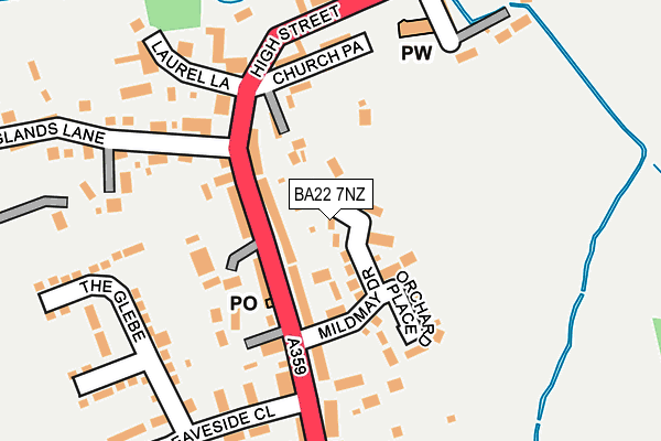 BA22 7NZ map - OS OpenMap – Local (Ordnance Survey)