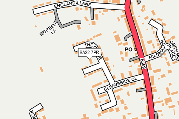 BA22 7PR map - OS OpenMap – Local (Ordnance Survey)