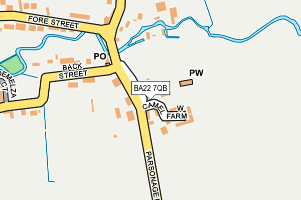 BA22 7QB map - OS OpenMap – Local (Ordnance Survey)