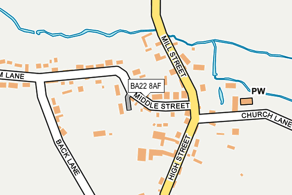 BA22 8AF map - OS OpenMap – Local (Ordnance Survey)