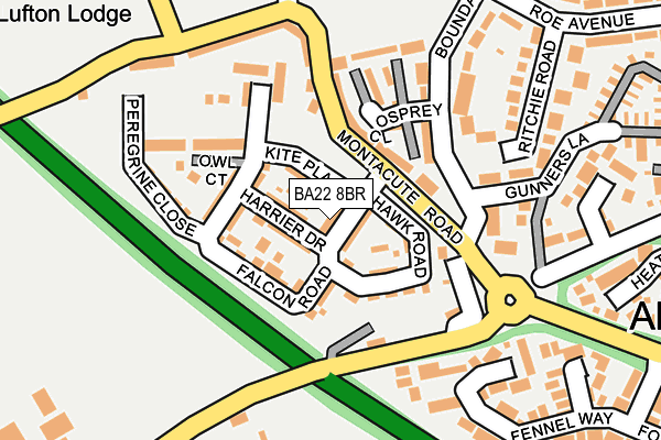 BA22 8BR map - OS OpenMap – Local (Ordnance Survey)