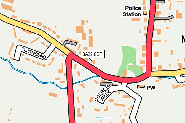 BA22 8DT map - OS OpenMap – Local (Ordnance Survey)