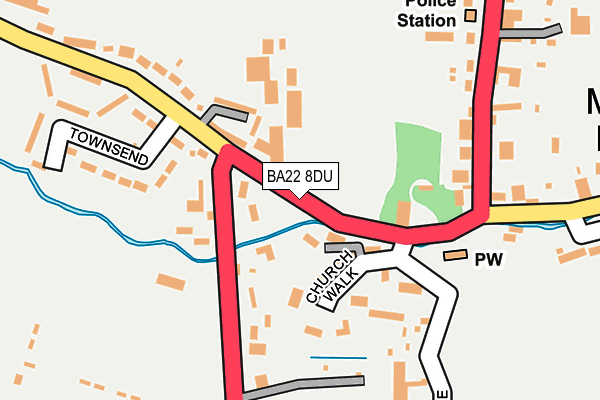 BA22 8DU map - OS OpenMap – Local (Ordnance Survey)