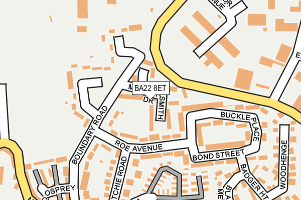 BA22 8ET map - OS OpenMap – Local (Ordnance Survey)