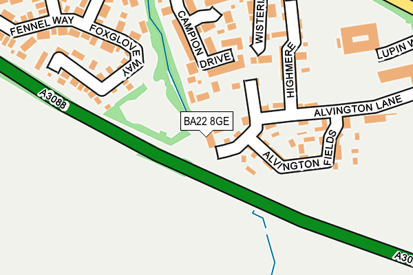 BA22 8GE map - OS OpenMap – Local (Ordnance Survey)
