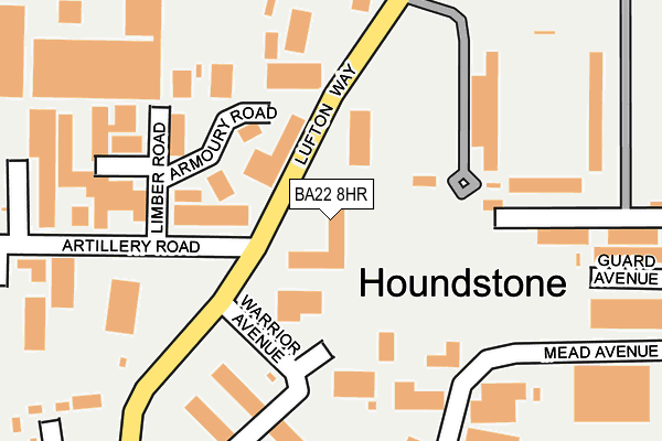 BA22 8HR map - OS OpenMap – Local (Ordnance Survey)