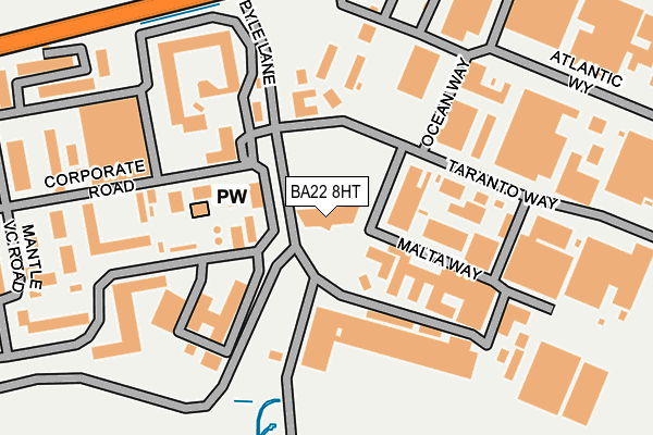 BA22 8HT map - OS OpenMap – Local (Ordnance Survey)