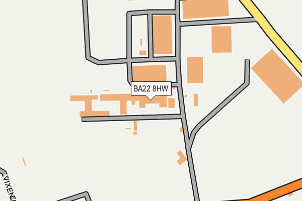BA22 8HW map - OS OpenMap – Local (Ordnance Survey)