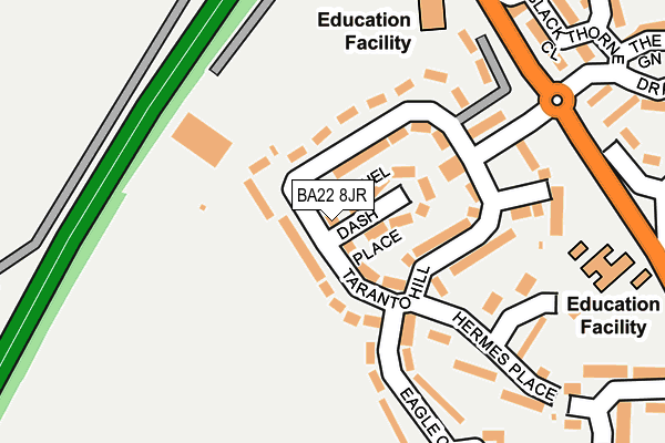 BA22 8JR map - OS OpenMap – Local (Ordnance Survey)