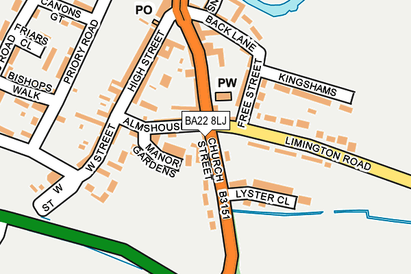 BA22 8LJ map - OS OpenMap – Local (Ordnance Survey)