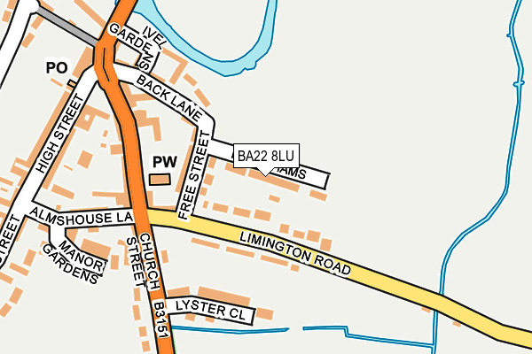 BA22 8LU map - OS OpenMap – Local (Ordnance Survey)