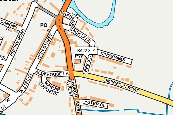 BA22 8LY map - OS OpenMap – Local (Ordnance Survey)