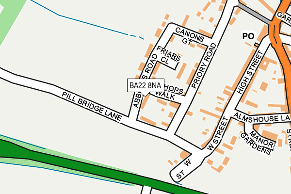 BA22 8NA map - OS OpenMap – Local (Ordnance Survey)