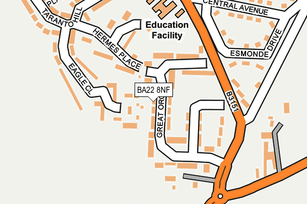 BA22 8NF map - OS OpenMap – Local (Ordnance Survey)