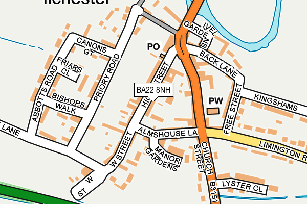 BA22 8NH map - OS OpenMap – Local (Ordnance Survey)