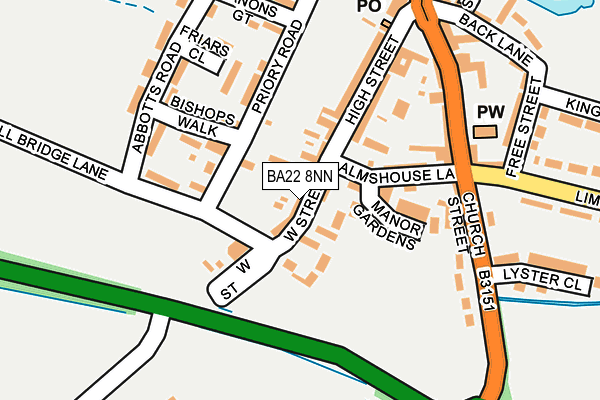 BA22 8NN map - OS OpenMap – Local (Ordnance Survey)