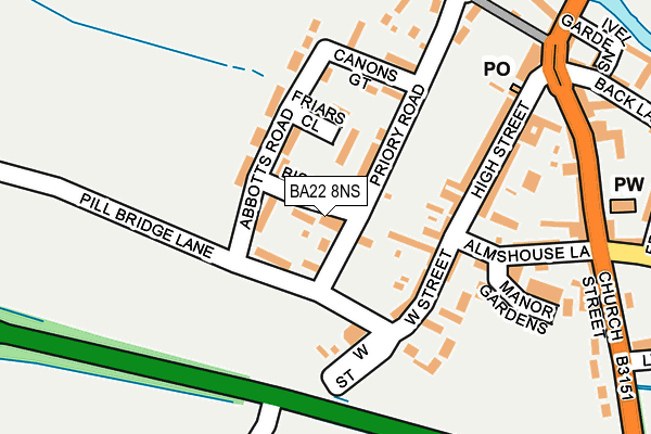 BA22 8NS map - OS OpenMap – Local (Ordnance Survey)