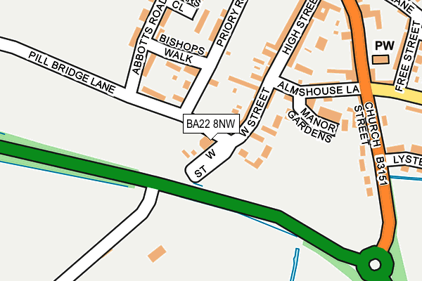 BA22 8NW map - OS OpenMap – Local (Ordnance Survey)