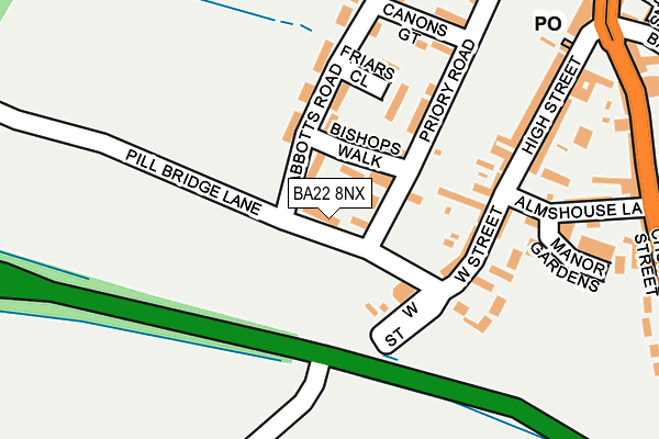 BA22 8NX map - OS OpenMap – Local (Ordnance Survey)