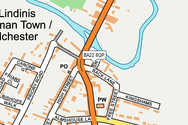 BA22 8QP map - OS OpenMap – Local (Ordnance Survey)