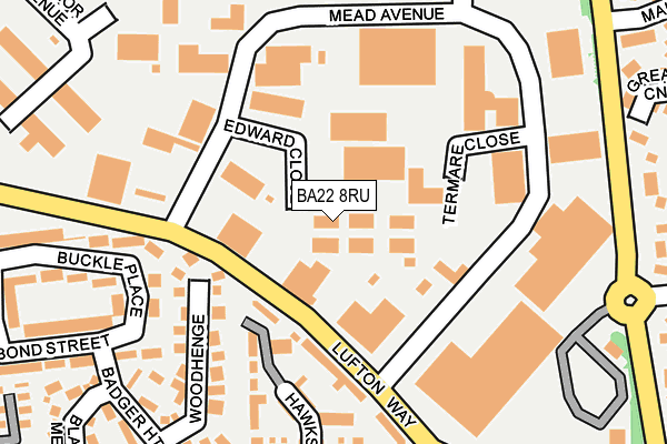 BA22 8RU map - OS OpenMap – Local (Ordnance Survey)