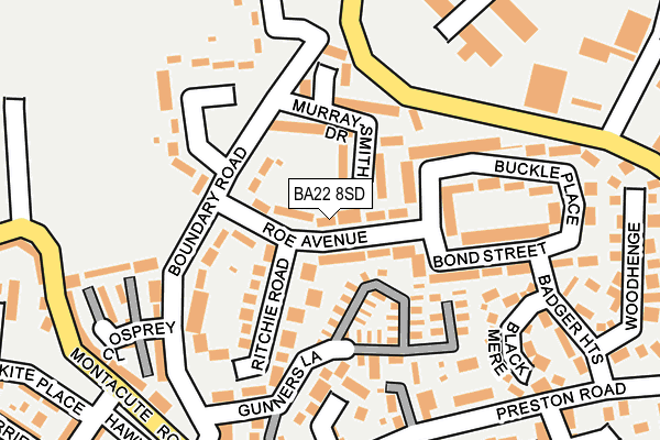 BA22 8SD map - OS OpenMap – Local (Ordnance Survey)