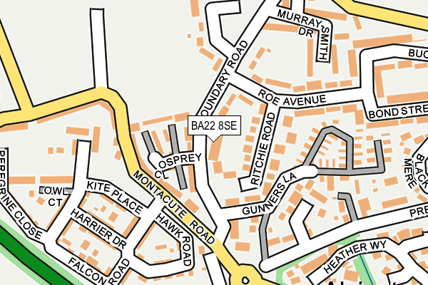 BA22 8SE map - OS OpenMap – Local (Ordnance Survey)