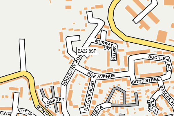 BA22 8SF map - OS OpenMap – Local (Ordnance Survey)