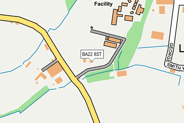 BA22 8ST map - OS OpenMap – Local (Ordnance Survey)