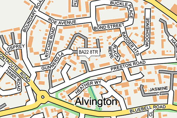 BA22 8TR map - OS OpenMap – Local (Ordnance Survey)