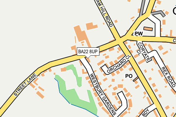BA22 8UP map - OS OpenMap – Local (Ordnance Survey)