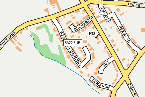 BA22 8UR map - OS OpenMap – Local (Ordnance Survey)
