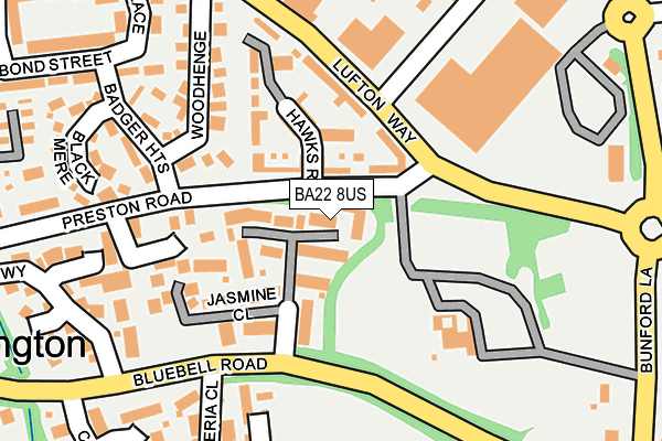 BA22 8US map - OS OpenMap – Local (Ordnance Survey)