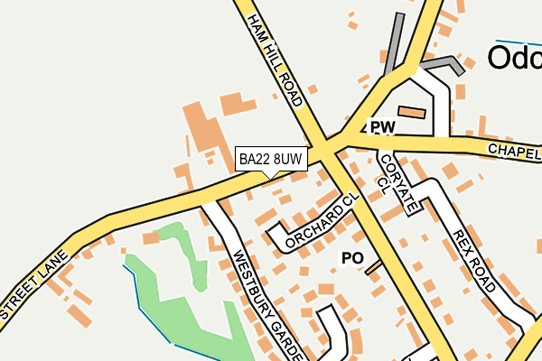 BA22 8UW map - OS OpenMap – Local (Ordnance Survey)
