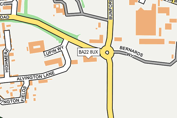BA22 8UX map - OS OpenMap – Local (Ordnance Survey)