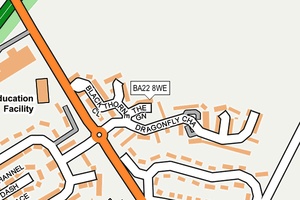 BA22 8WE map - OS OpenMap – Local (Ordnance Survey)