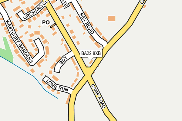 BA22 8XB map - OS OpenMap – Local (Ordnance Survey)