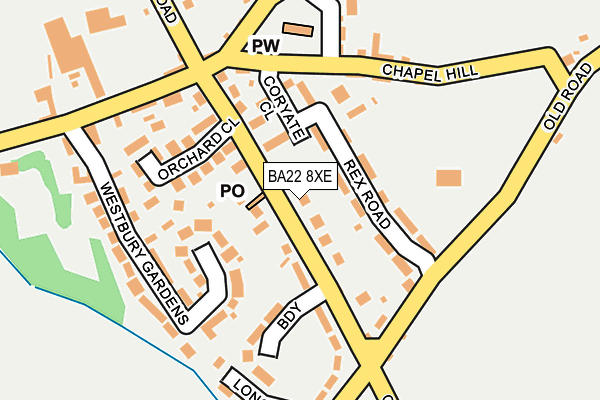 BA22 8XE map - OS OpenMap – Local (Ordnance Survey)