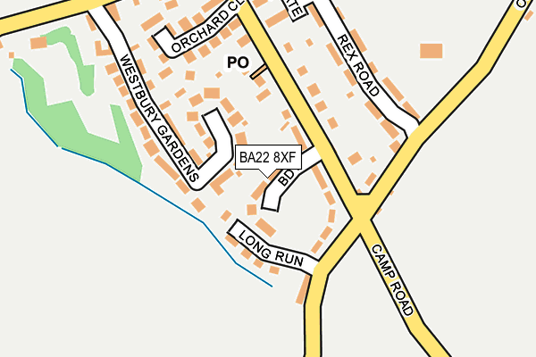 BA22 8XF map - OS OpenMap – Local (Ordnance Survey)
