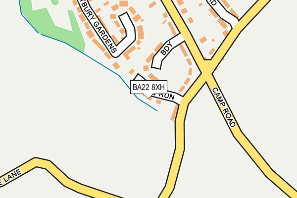 BA22 8XH map - OS OpenMap – Local (Ordnance Survey)