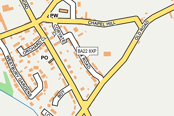 BA22 8XP map - OS OpenMap – Local (Ordnance Survey)